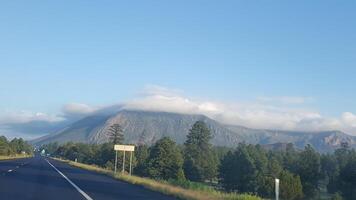 Humphreys Peak with Top in the Clouds, View from Interstate 40, Flagstaff, AZ photo