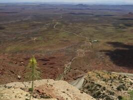 Aerial Desert View, Landscape from Moki Dugway Overlook in Utah, Highway 261 photo