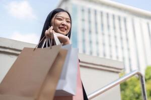 Joyful Shopper Finds Delight in Black Friday Bargains with Stylish Purchases photo