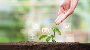 co2 concept ,carbon dioxide emissions And industrial pollution causes environmental and ecological problems ,carbon renewable energy agreement ,environmentally friendly industry photo