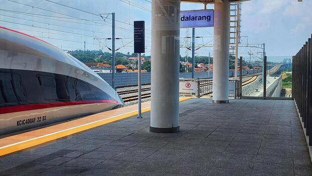 a train is pulling into the station photo