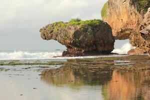 a large rock formation photo