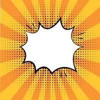 Comic speech bubble in Pop Art style on halftone background with copy space for your text. Design for comics book , social media, banner, promotional. vector