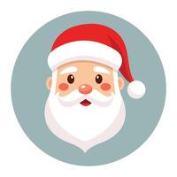 10EPS An icon of Santa Claus with a white beard, red hat, and a sweet, smiling face vector