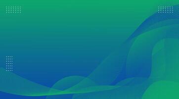 Abstract Gradient Green and Blue Fluid Wave Background. Modern background design vector