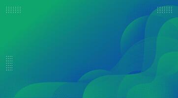 Abstract Gradient Green and Blue Fluid Wave Background banner vector