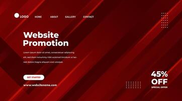 Abstract geometric red background. Modern website template for landing page vector