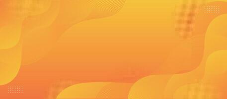 Abstract Gradient Orange Fluid Wave Background banner vector