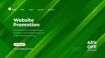 Abstract geometric green background. Modern website template for landing page vector