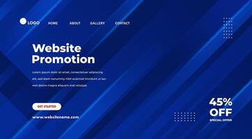 Abstract geometric blue background. Modern website template for landing page vector