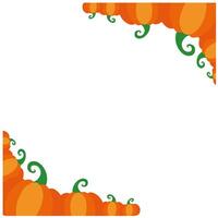 Pumpkin color design square template frame. cartoon illustrations. Thanksgiving backdrop or Halloween with pumpkin harvest. Autumn background. vector