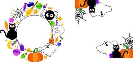 Set of Halloween frames for design. illustration. vector