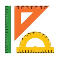 Colorful set of geometric rulers. illustration of stationery for geometry projects and educational materials vector