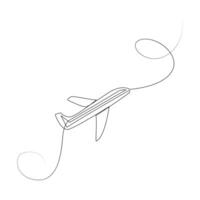 Continuous Aeroplan signal Line Art vector
