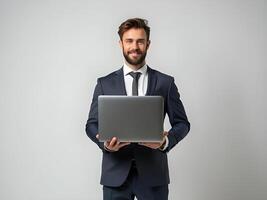 Innovative Leader Using Laptop Effectively photo