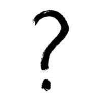 Hand drawn ink question mark illustration in sketch style. Single element for design vector