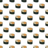 Seamless pattern with sushi for decorative print, wrapping paper, menu, wallpaper and fabric vector