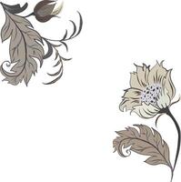floral frame in William Morris style for greeting cards in beige colors. Illustration of a floral composition in William Morris style vector