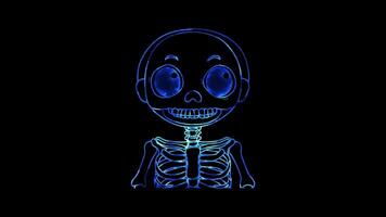 Neon frame effect, Bone X-ray Represents orthopedics or fractures on black background video