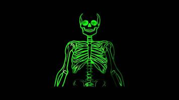 Neon frame effect, Bone X-ray Represents orthopedics or fractures on black background video