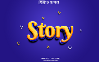 Bold and modern Story text effect in 3D style. psd