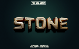 Realistic stone texture applied to editable text. psd