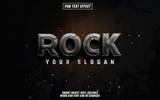 Glittering rock text effect for glamorous projects. psd