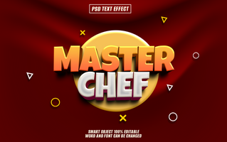 master chef text effect, font editable, typography, 3d text psd