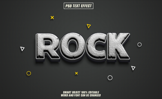 rock 3d text effect, perfect for template psd