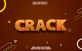Dynamic Crack text effect for action and adventure games. psd