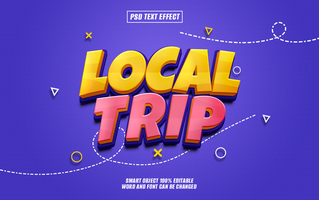 Explore your surroundings with this local trip text effect. psd