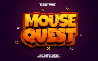 adventure with this mouse quest text effect. psd