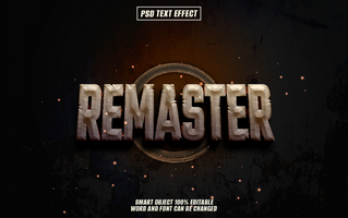 Classic remaster text effect with a vintage, textured style. Ideal for game psd