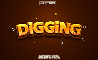 text effect for digging or excavation themes. psd