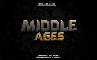 Grunge,middle ages inspired 3d text effect effect psd