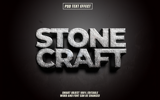 Light and airy stone craft 3d text effect. psd