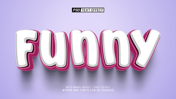funny 3d text effect psd