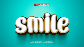 smile 3d text effect psd