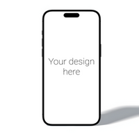 Black smartphone mockup with front view on white surface psd