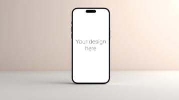 Black front view smartphone mockup on marble surface and pink background psd