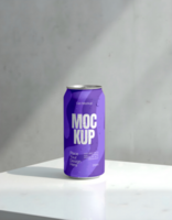 Soda beverage can mockup with simple background psd