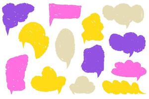 Colorful chat bubble collection isolated on a white background. Abstract text boxes for selecting text with vibrant colors. vector