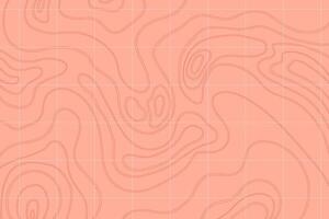 Simple topographic map with mountain relief, contur abstract wavy lines with pink, top view land. Abstract wavy lines. vector