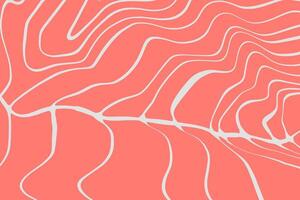 Salmon texture. Pink simple abstract background with white lines. Design for seafood packaging and restaurant menu design. vector