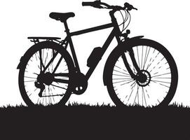 A bicycle is silhouetted against a white background vector
