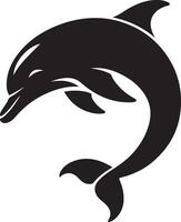 Dolphin silhouette on white background vector