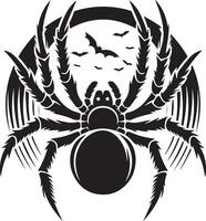 Spider with bat and bat symbol vector