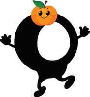 An orange character with arms and legs vector