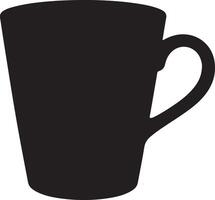 A black cup with a handle on a white background vector