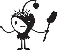 A cartoon character holding a knife and fork vector